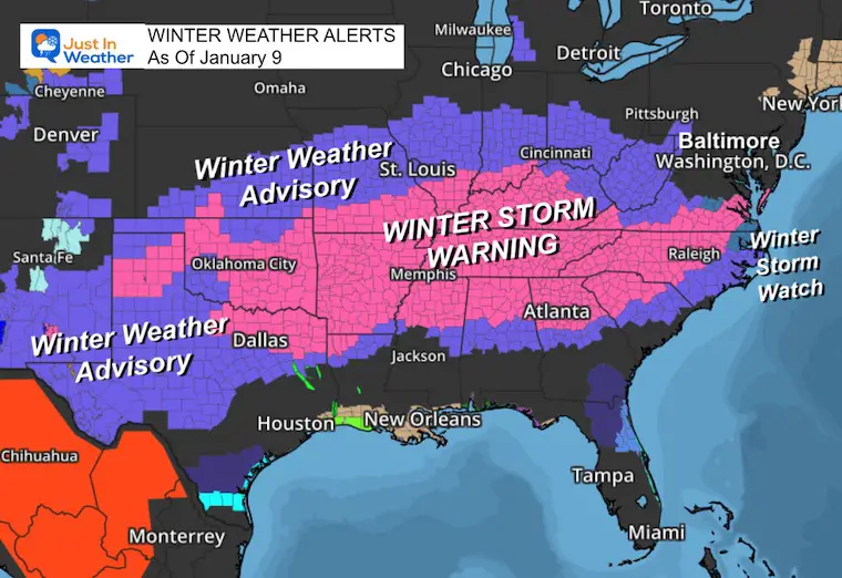 January 9 Winter Storm Warning