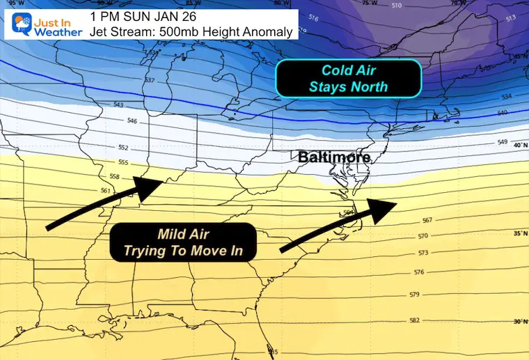 January 23 weather jet stream Sunday