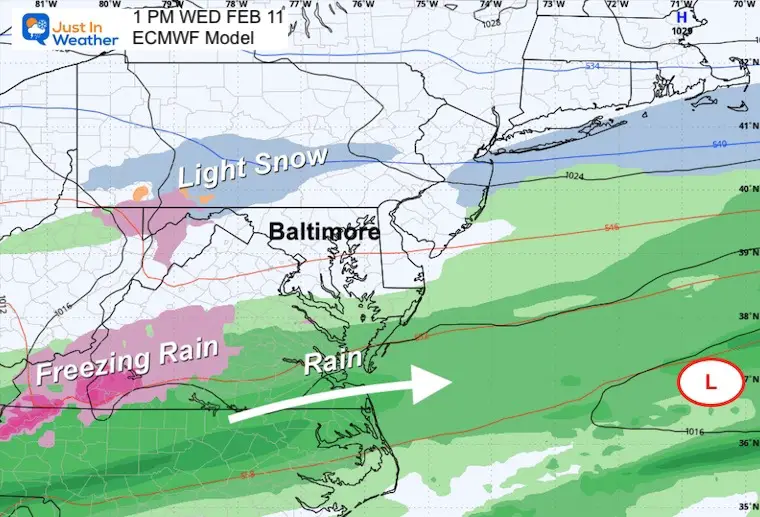 February 10 weather storm Wednesday afternoon