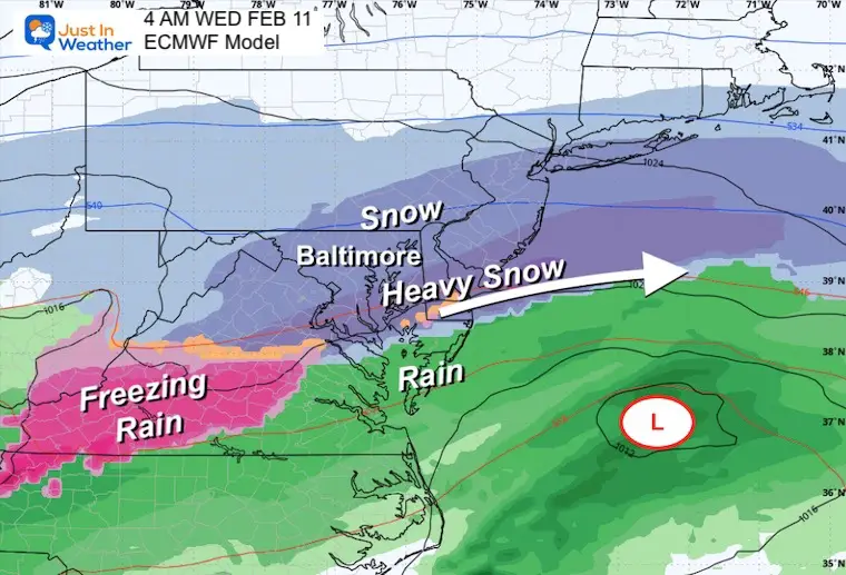 February 10 weather storm Wednesday morning