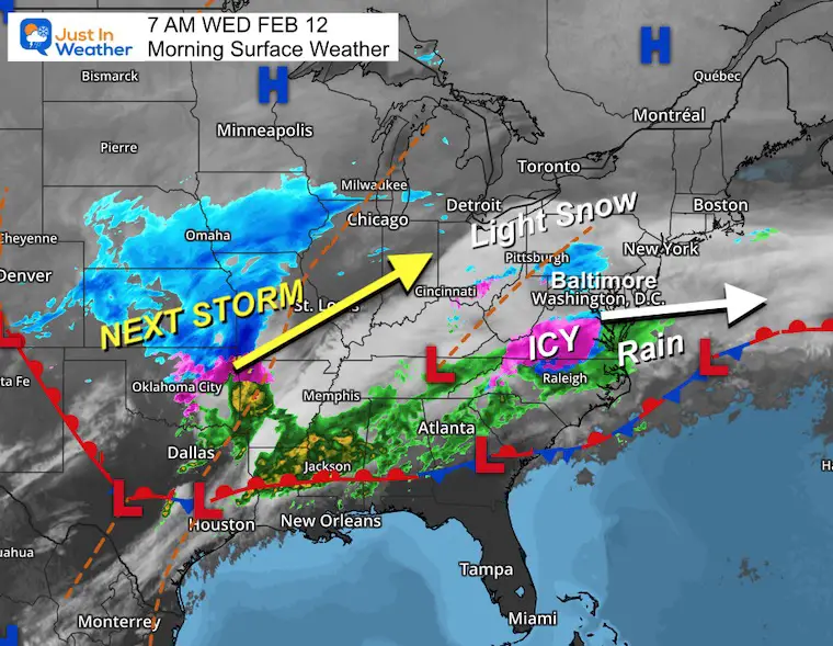 February 12 Weather storm Wednesday Morning