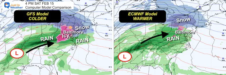 February 13 weather Saturday winter storm models