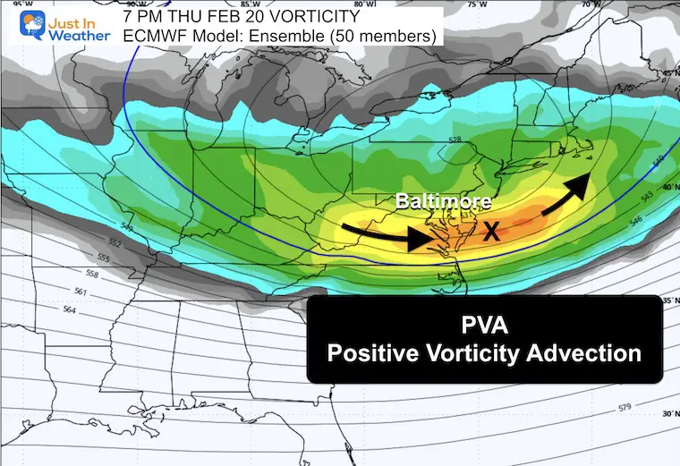 February 14 jet stream PVA Thursday night