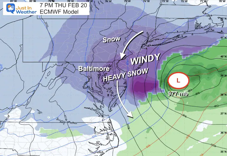 February 14 winter storm snow Thursday night