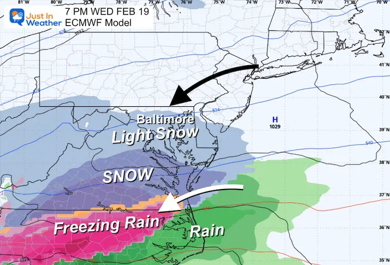 February 14 weather winter snow storm forecast