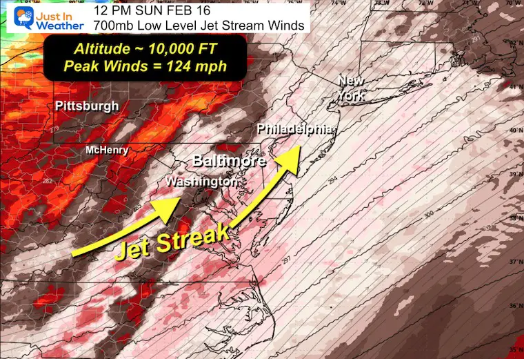 February 16 weather storm jet stream forecast noon