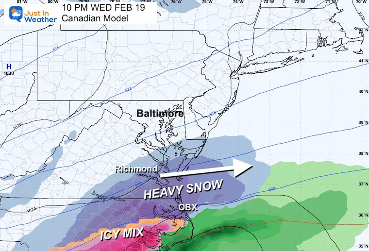 February 17 weather storm Wednesday night Canadian