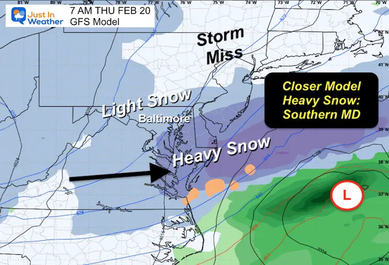 February 17 weather winter storm Thursday morning GFS