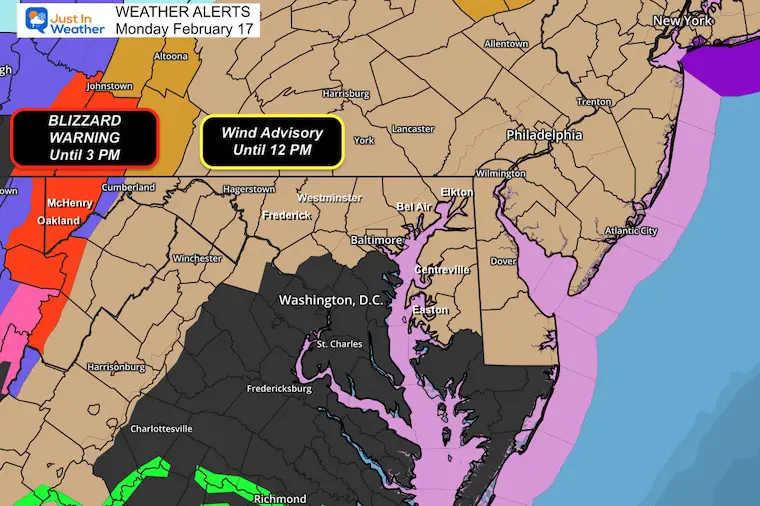 February 17 Wind Advisory and Blizzard Warning