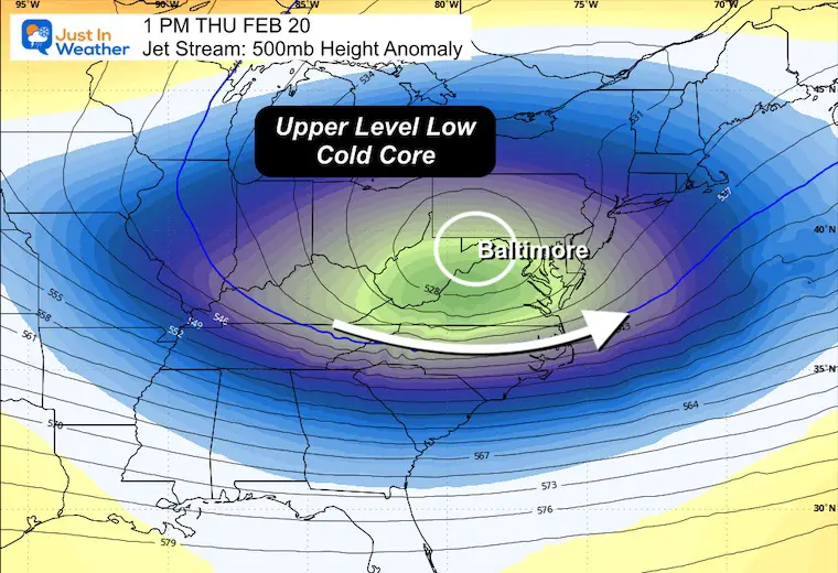 February 18 jet stream forecast Thursday