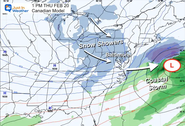 February 18 winter storm forecast Thursday