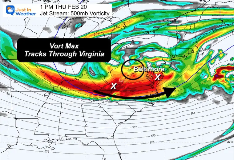 February 18 vorticty forecast Thursday