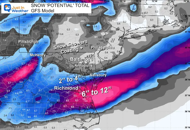 February 18 weather snow total GFS