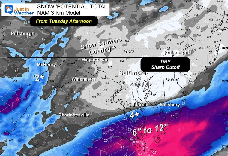 February 18 weather snow total NAM CLOSE AFTERNOON