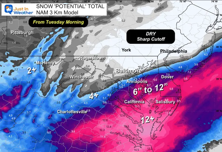 February 18 weather snow total NAM CLOSE