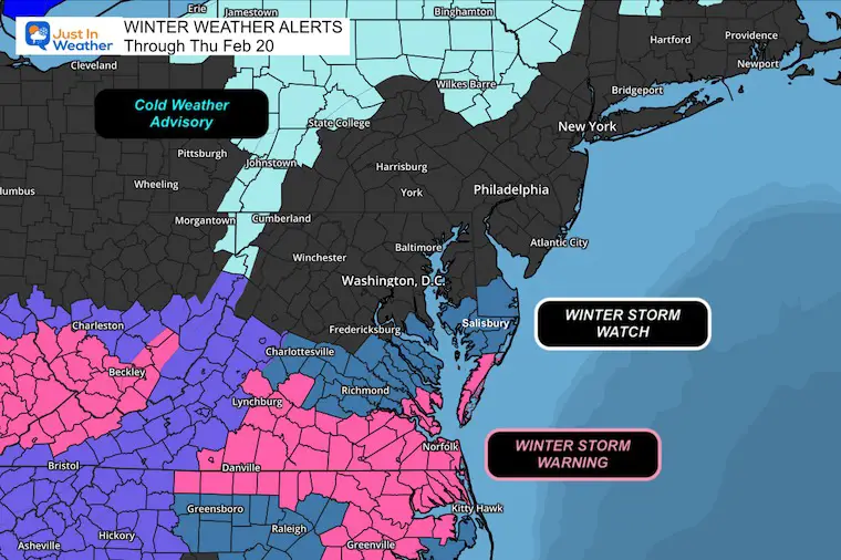 February 18 winter storm warning