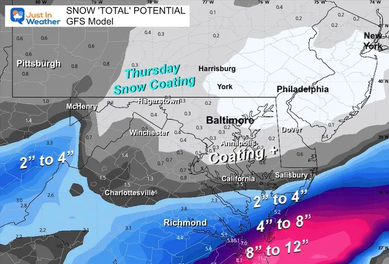 February 19 weather snow total GFS