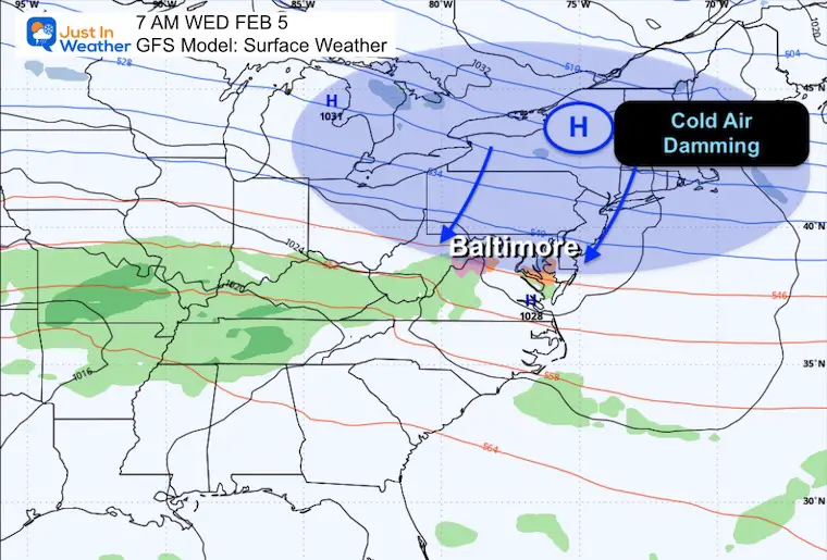 February 2 weather ice storm set up