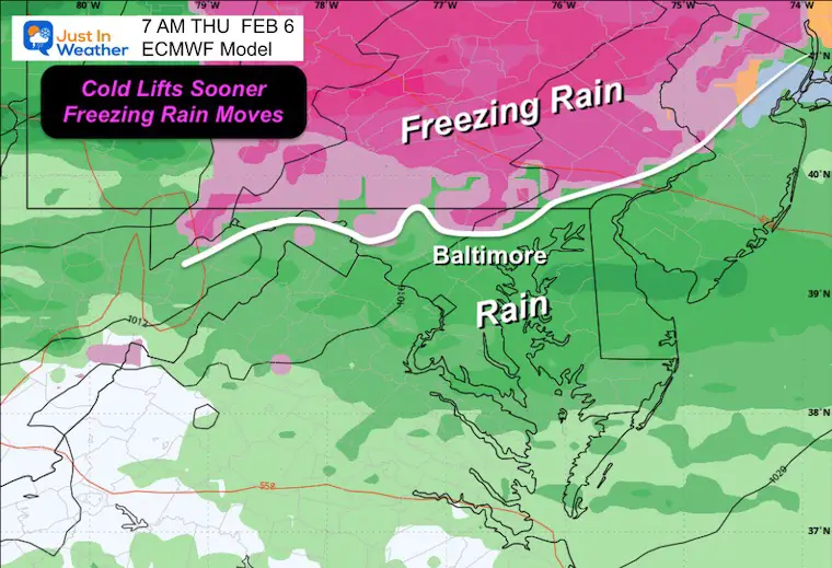 2nd February Freezing Rain Thursday Morning ECMWF