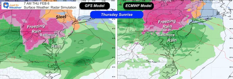 2nd February Winter Weather Models Thursday Sunrise