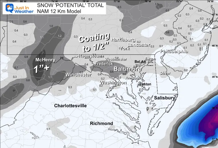 February 20 weather forecast snow