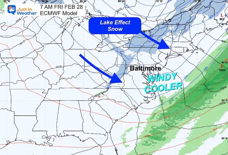 February 24 weather forecast Friday