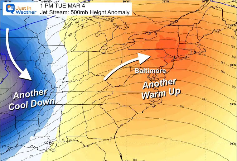 February 25 weather jet Stream Tuesday March 4