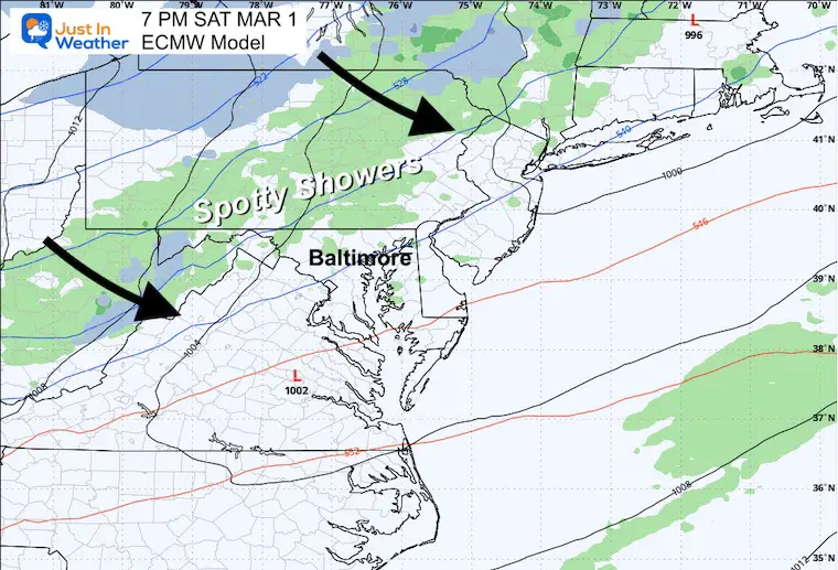 February 25 weather forecast rain storm Saturday