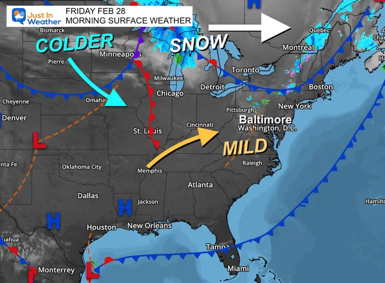 February 28 weather map storm Friday March