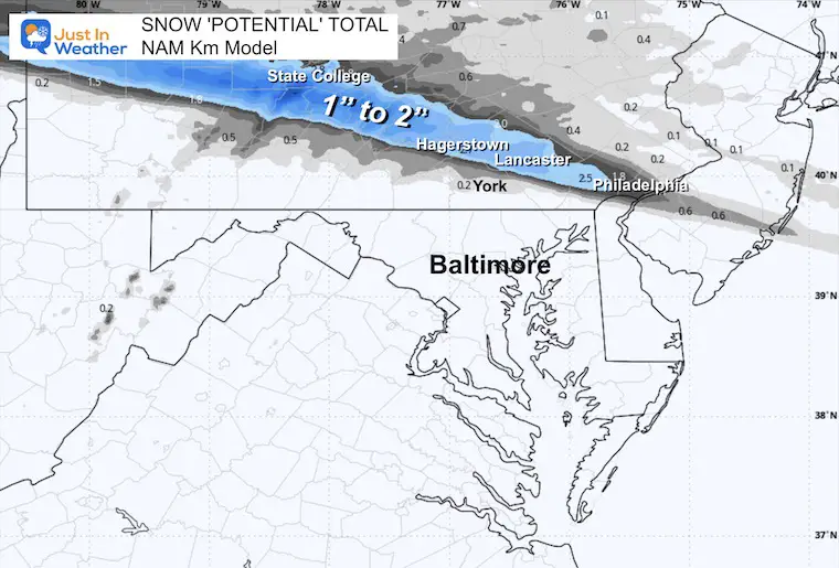 February 3 weather snow forecast Wednesday