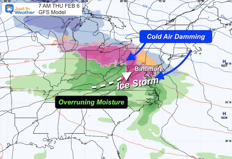 February 3 ice storm Thursday morning GFS