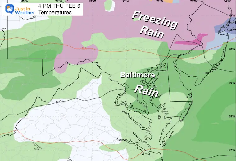 February 3 weather freezing rain Thursday evening