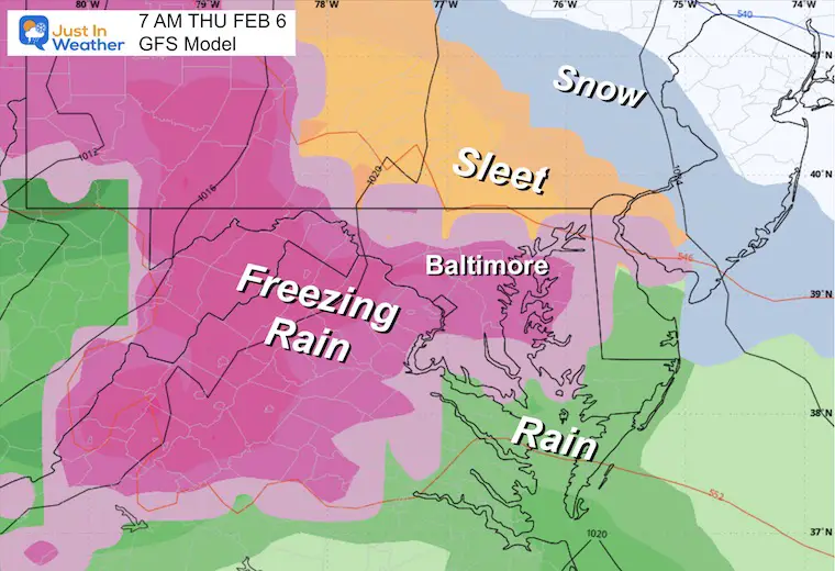 February 3 weather freezing rain Thursday morning sunrise