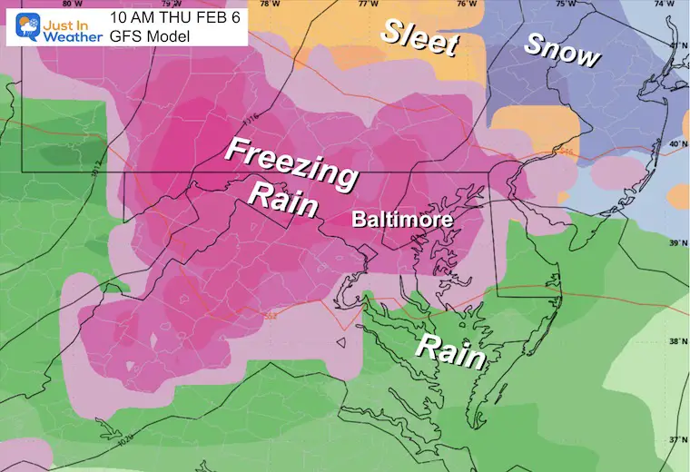 February 3 weather freezing rain Thursday morning