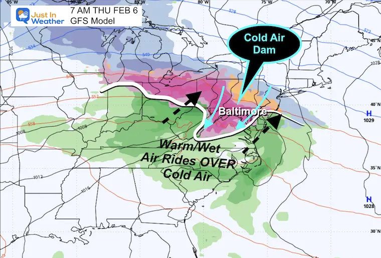 February 4 weather storm ice set up Thursday morning