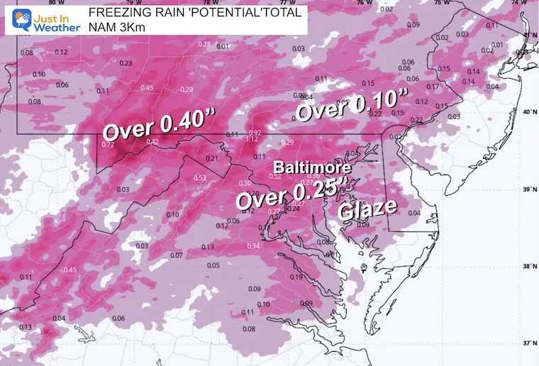 February 4 freezing rain forecast NAM