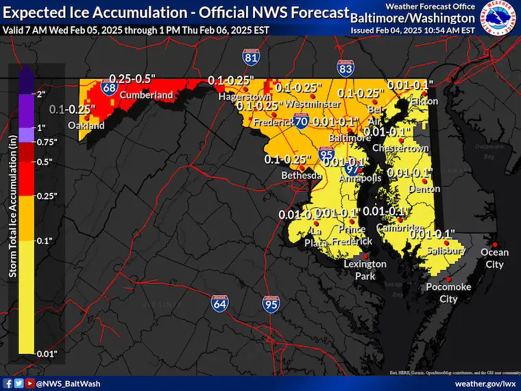 4th February ICE Prognosis National Weather Service Maryland