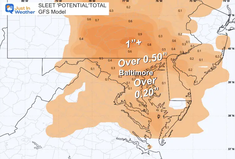 February 4 sleet forecast GFS