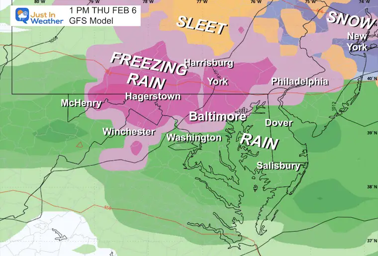 February 4 weather ice storm Thursday 1 PM