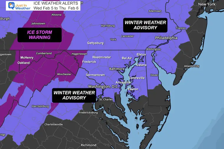 Ice Storm Warning and Winter Weather Advisory Issued for Wednesday Night to Thursday Morning