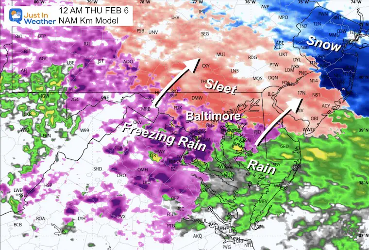 February 4 weather ice storm Thursday midnight