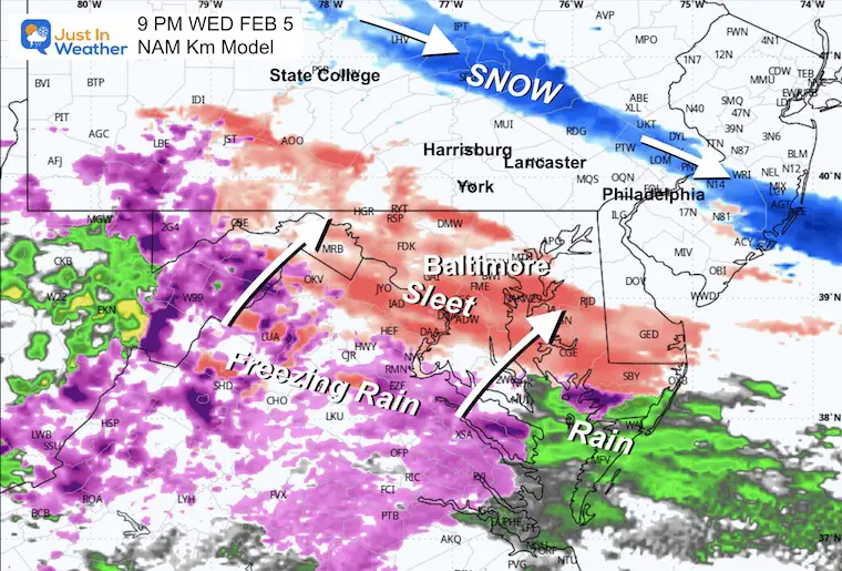 February 4 weather ice storm Wednesday 9 PM