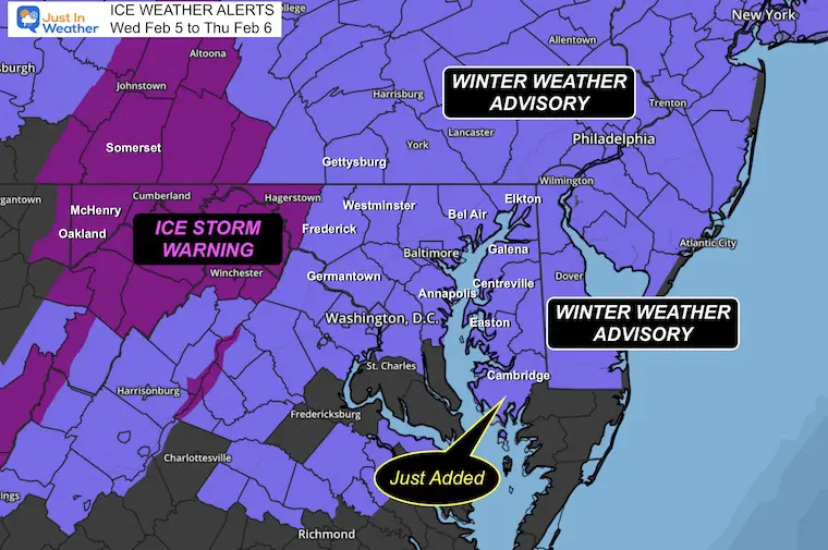 February 5 Ice Storm Warning Winter Weather Advisory