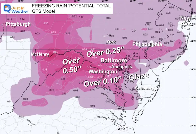 February 5 weather freezing rain total GFS