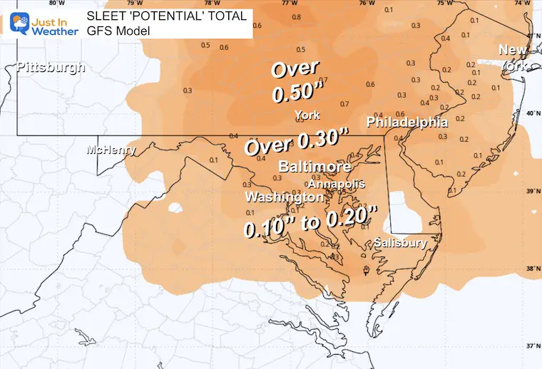 February 5 weather sleet total GFS