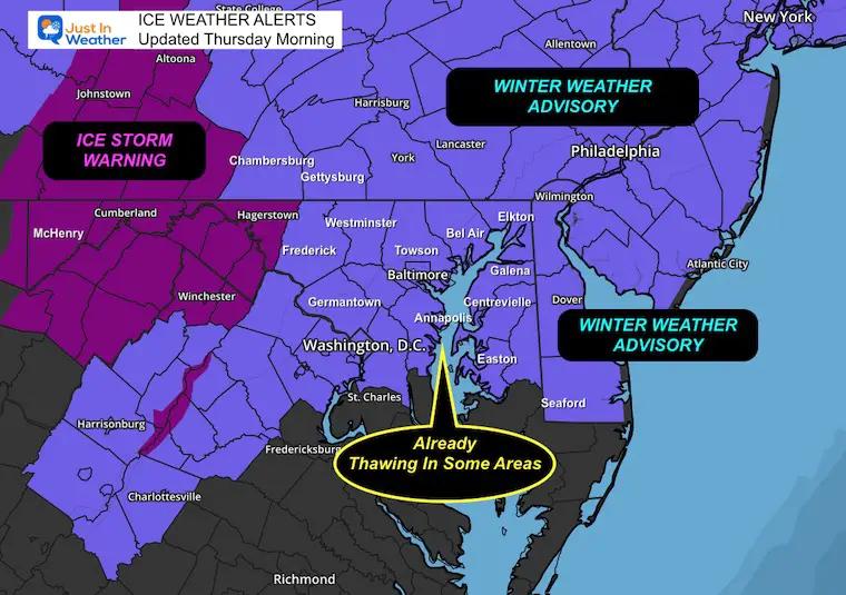 February 6 ice storm warning winter weather advisory