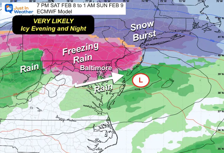 February 6 freezing rain ice storm Saturday