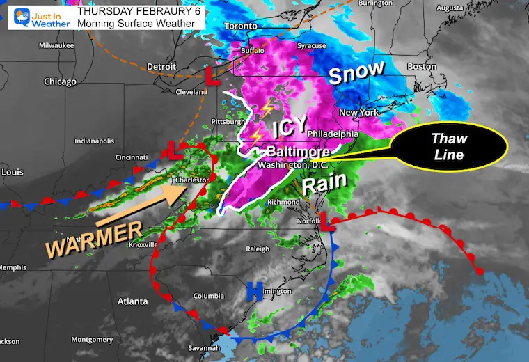 February 6 weather ice storm Thursday morning