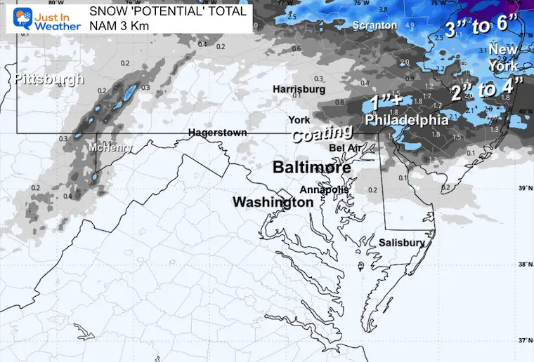 February 7 weather Saturday snow total