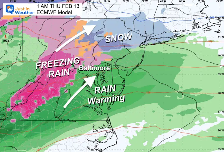 February 9 weather ice rain Thursday early morning